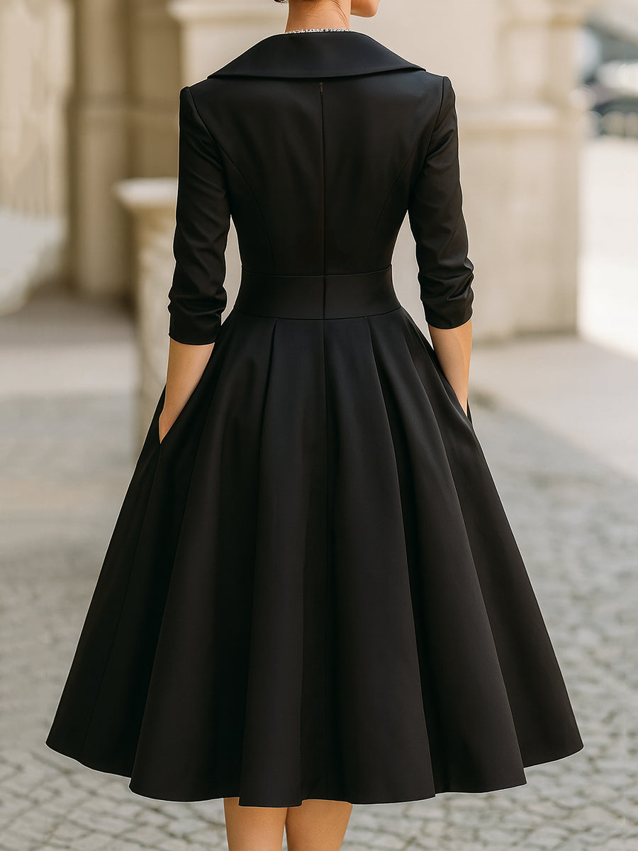 CELINE – ELEGANT MIDILIJN JURK IN WRAP-STIJL