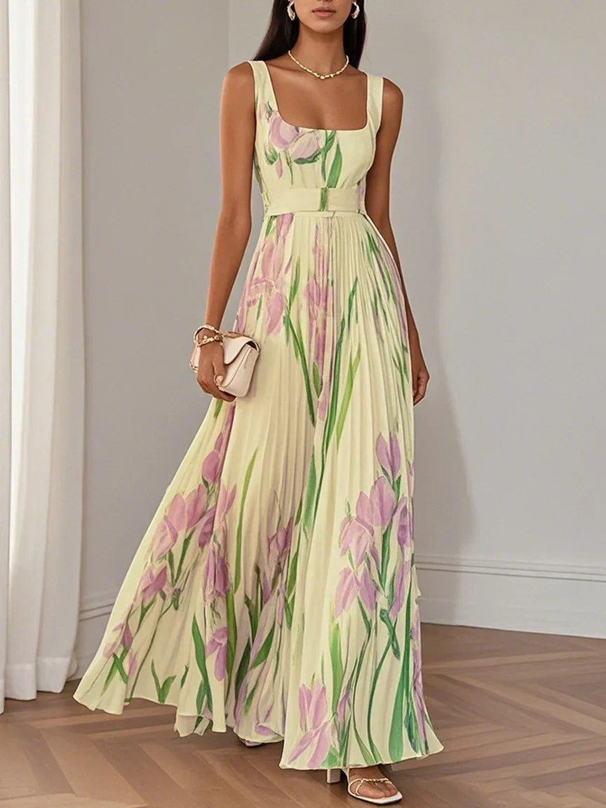 LILA – ELEGANTE BLOEMEN MAXIJURK