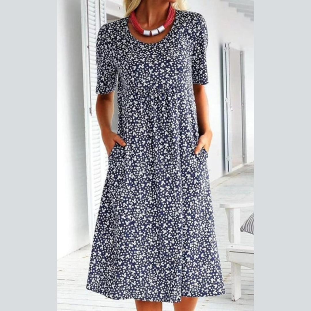 Jasmijn™ | Stijlvolle midi-jurk met bloemenprint