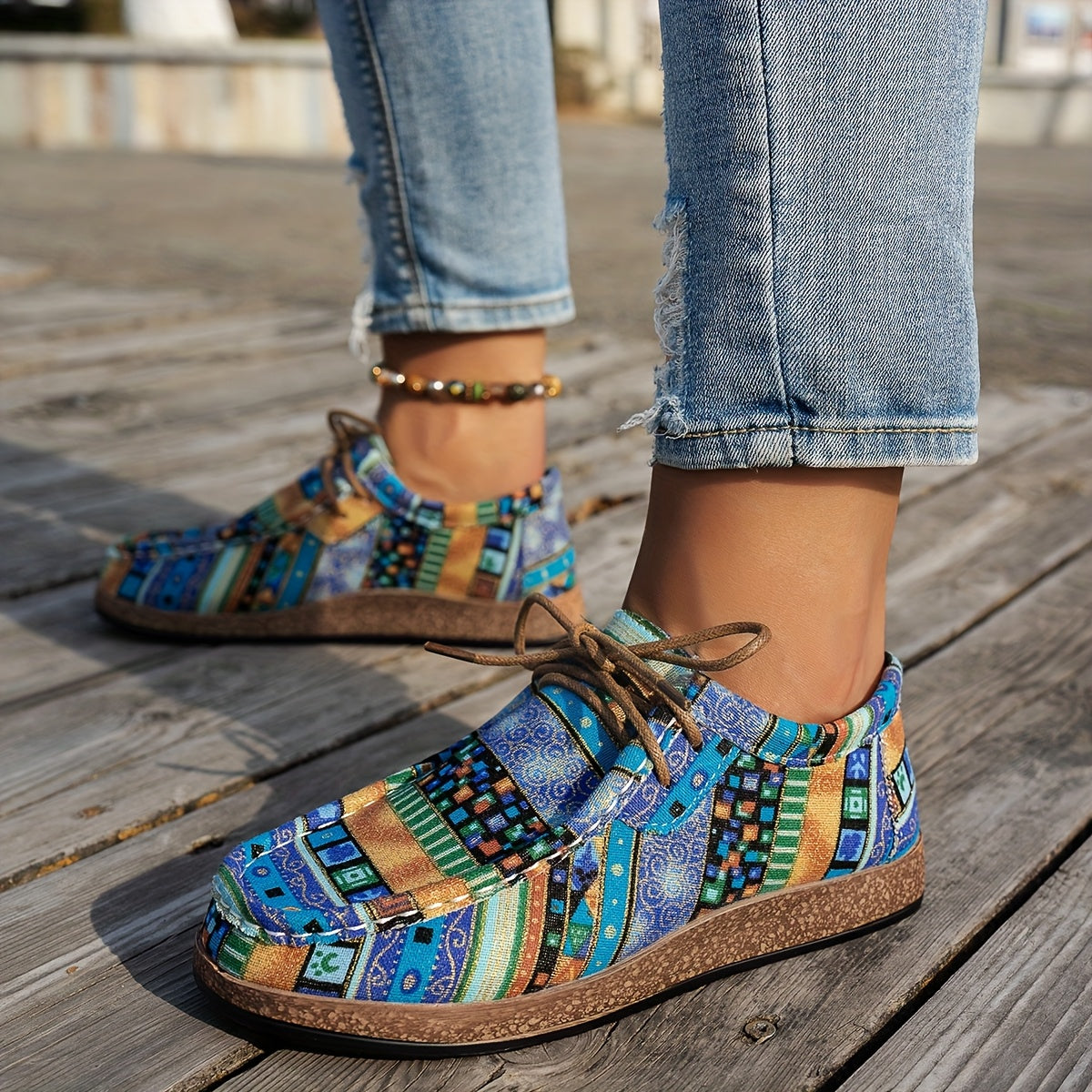 ADELINE – LEVENDIGE PATCHWORK COMFORT SNEAKERS