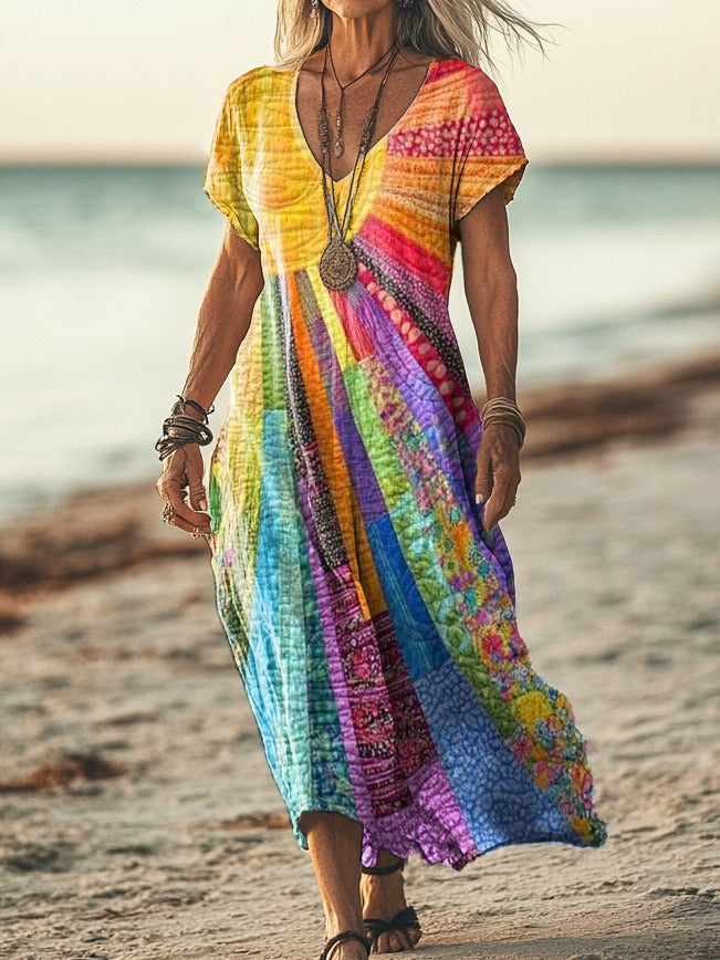DELILAH – BOHEMIAN PATCHWORK MAXI JURK