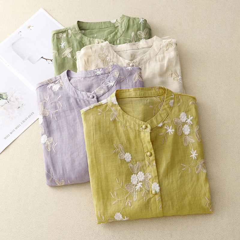 Nadine™ | Geborduurde Blouse