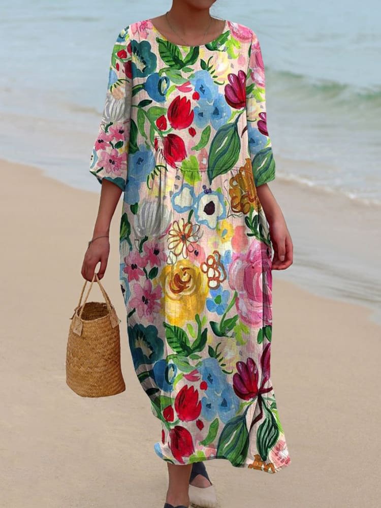 DELILAH – LICHTE BLOEMEN MAXI JURK