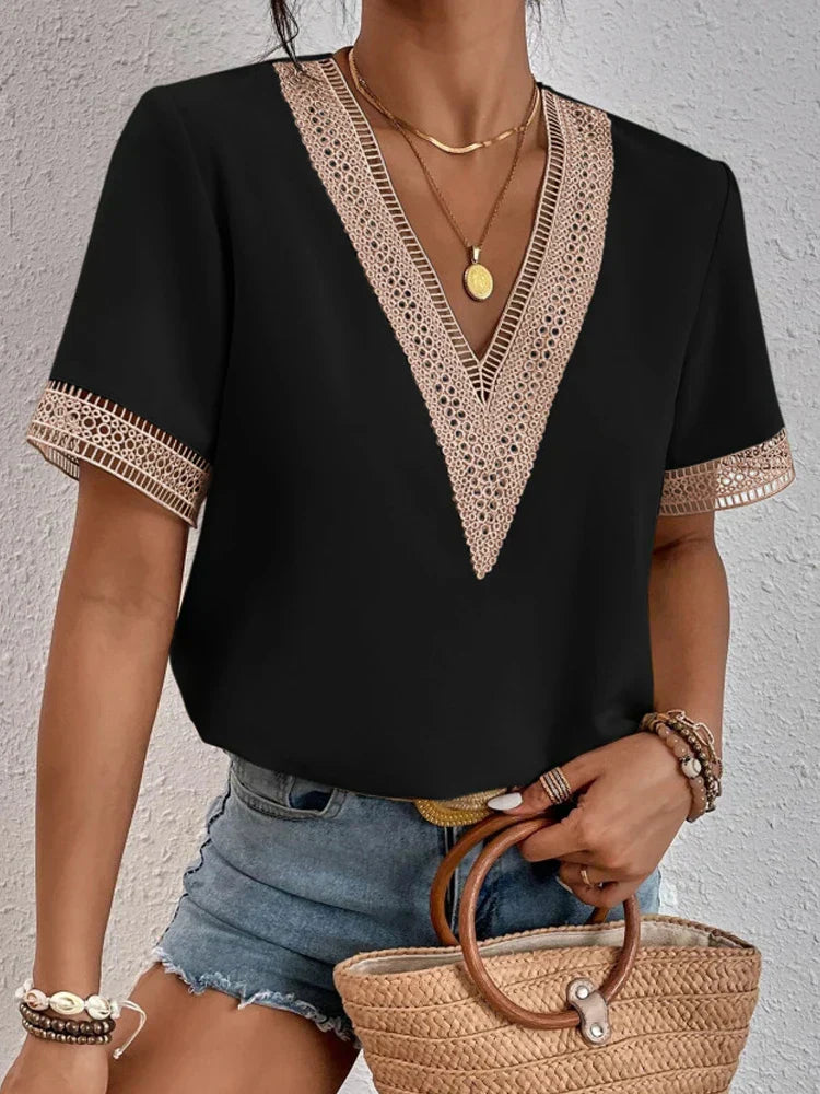 Davina™ | Elegante blouse met luxe kanten details