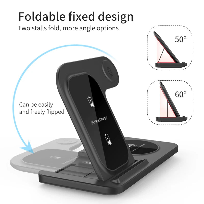 Foldable 3-in-1 Wireless Charging Station
