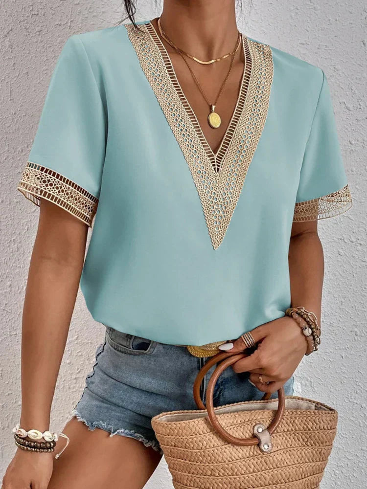 Davina™ | Elegante blouse met luxe kanten details
