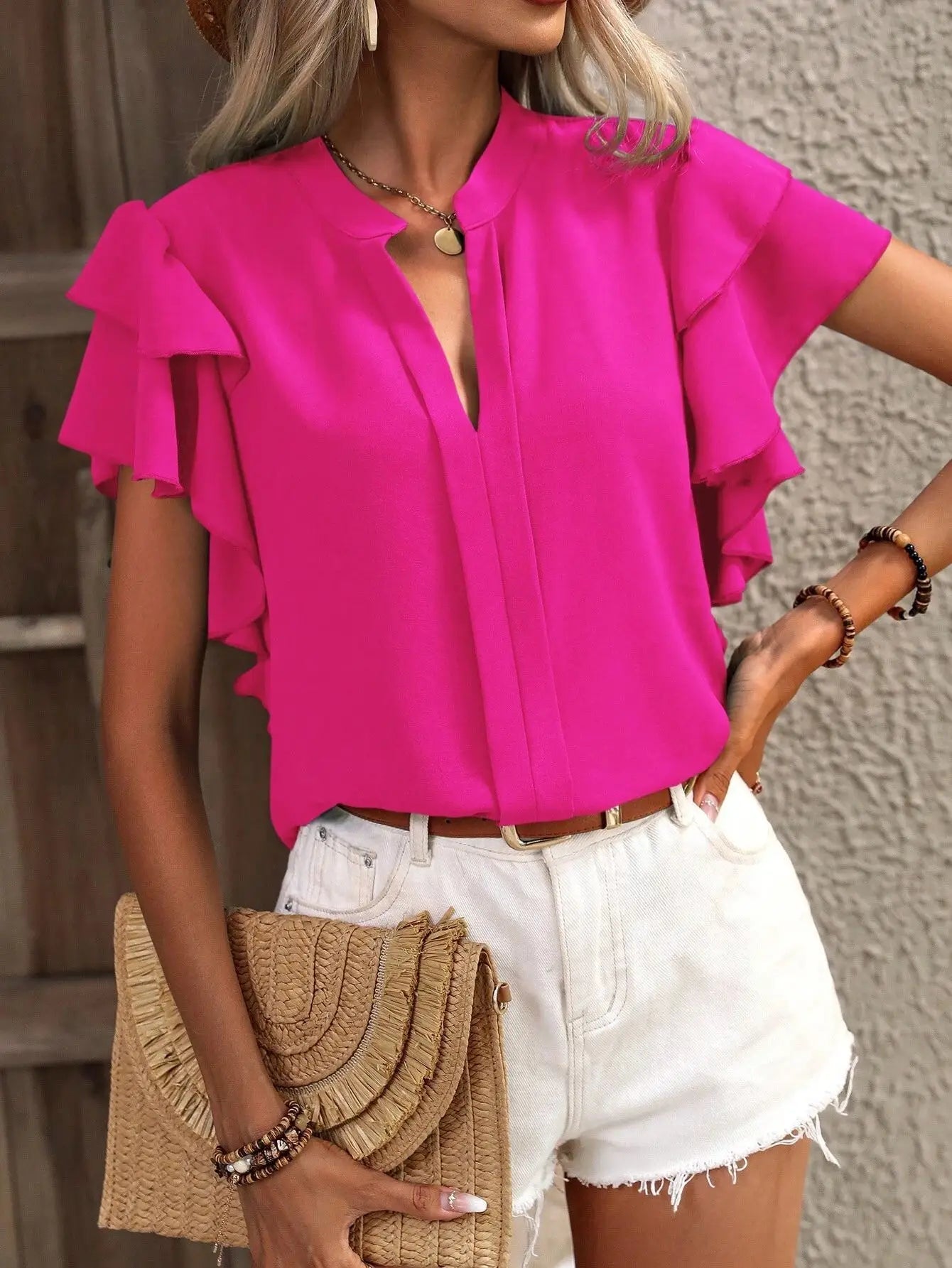 Amira™ | Elegante blouse met speelse dubbele ruffles