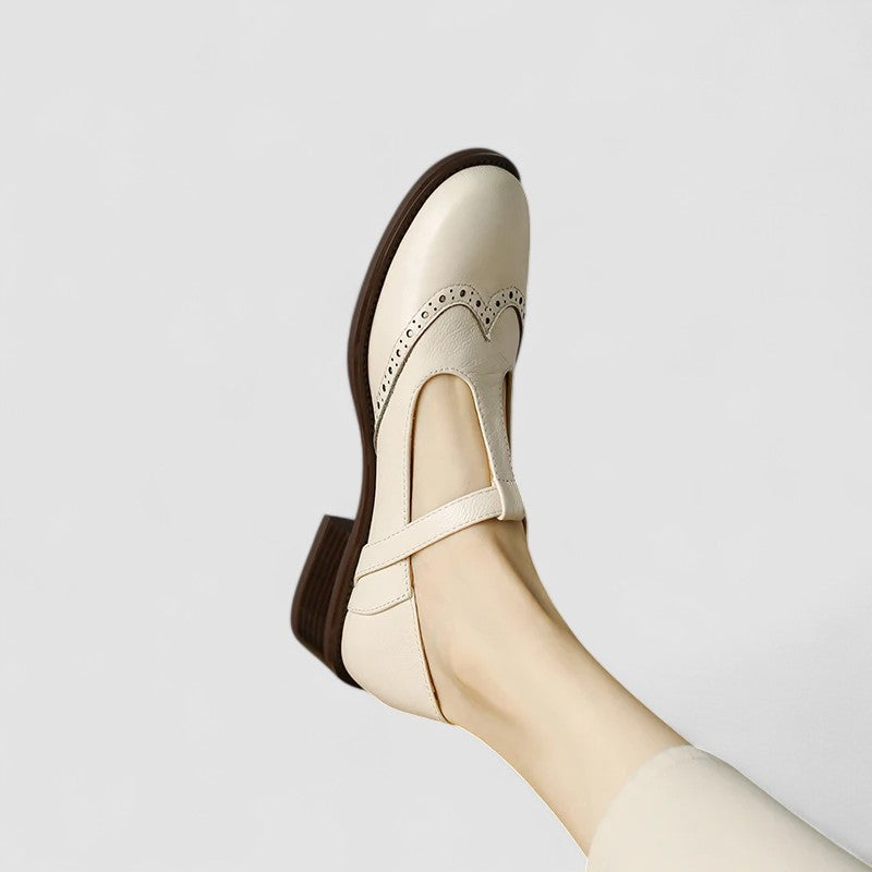 NICOLE – VINTAGE T-STRAP LEDEREN SCHOENEN