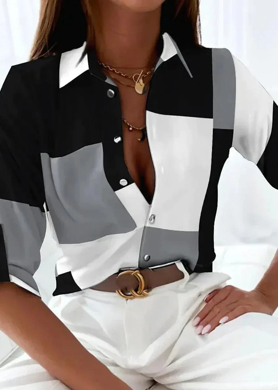 Viola™ | Moderne blouse met een elegante print