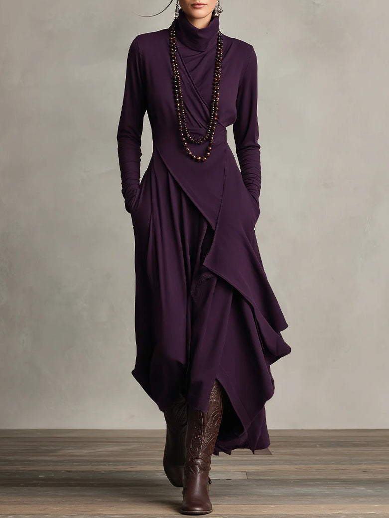 BRENDA – ELEGANT GEDRAPEERDE MAXI-JURK MET OMSLAG