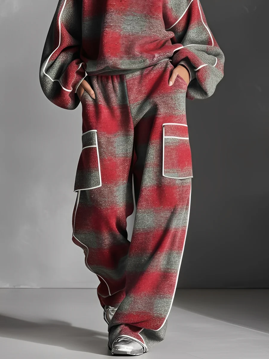 ELSA – OVERSIZED PLAID LOUNGE SET