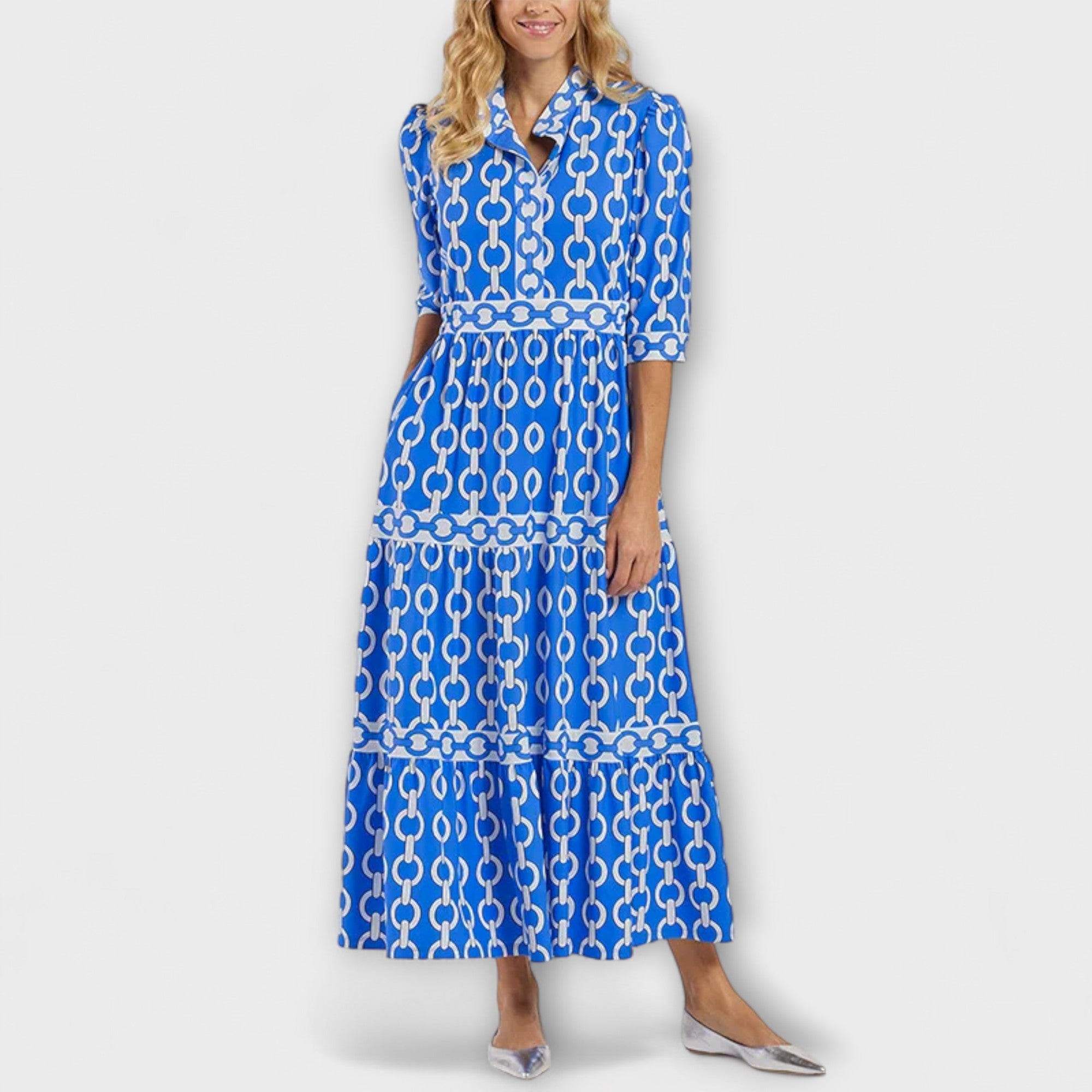 REAGAN – ELEGANTE CHAIN PRINT MIDI JURK