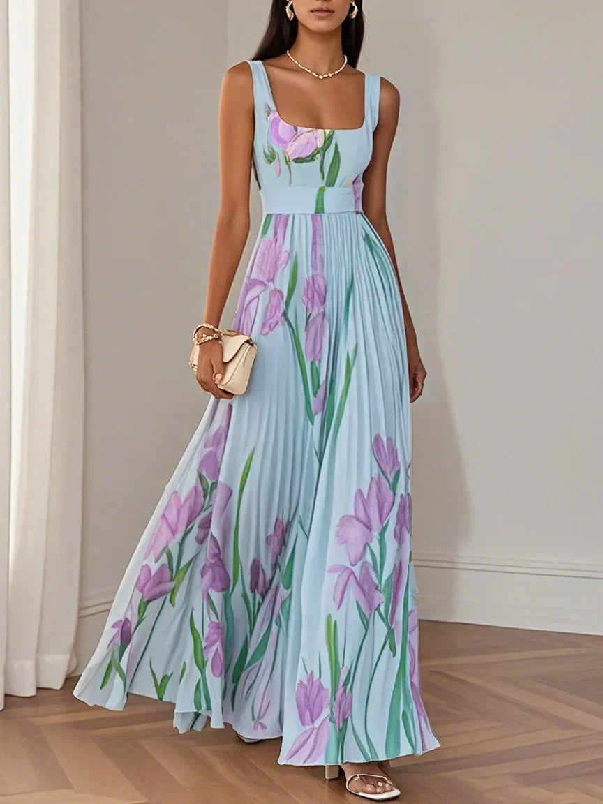 LILA – ELEGANTE BLOEMEN MAXIJURK