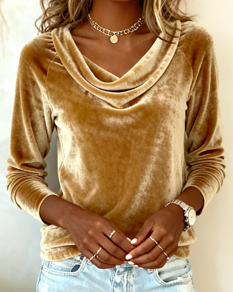 REAGAN – LUXE VELVET DRAPE TOP