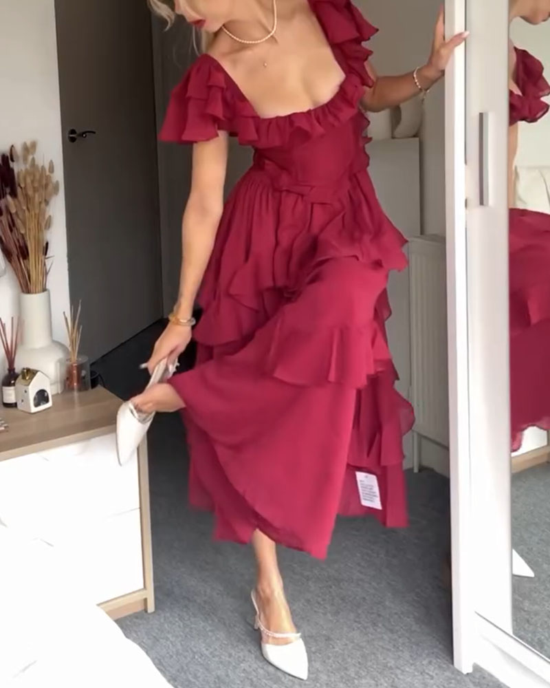 ISABELLA – ROMANTISCHE CASCADE RUFFLE JURK