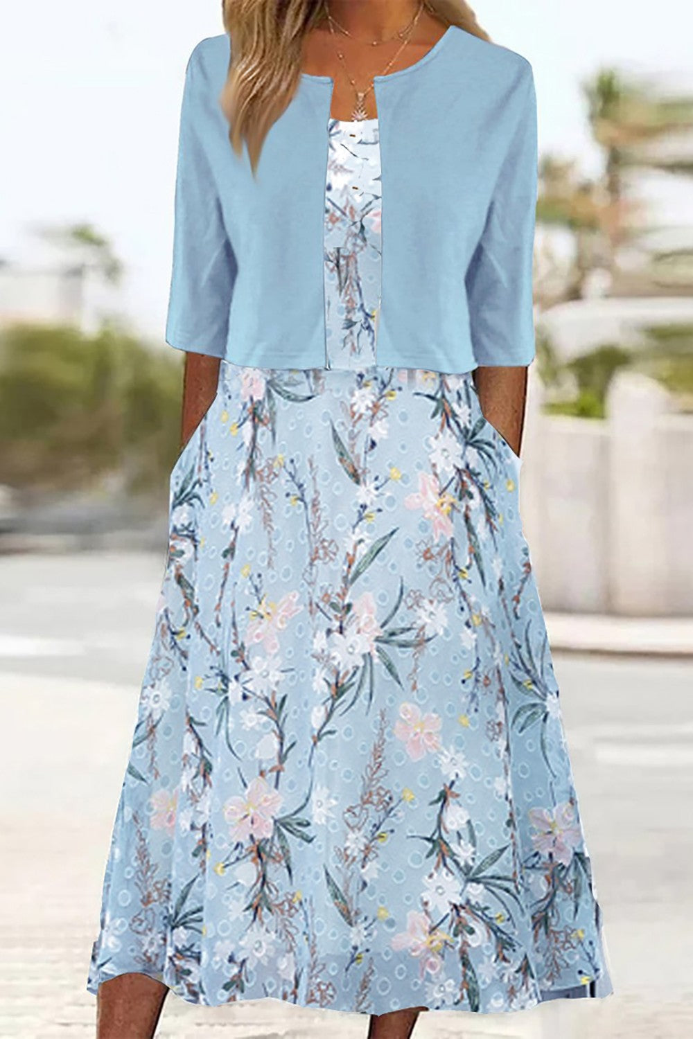 MADISON – ELEGANTE BLOSSOM MIDI JURK SET