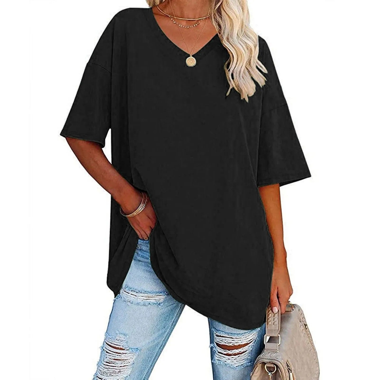 Tjarda™ | Oversized V-Hals T-Shirt