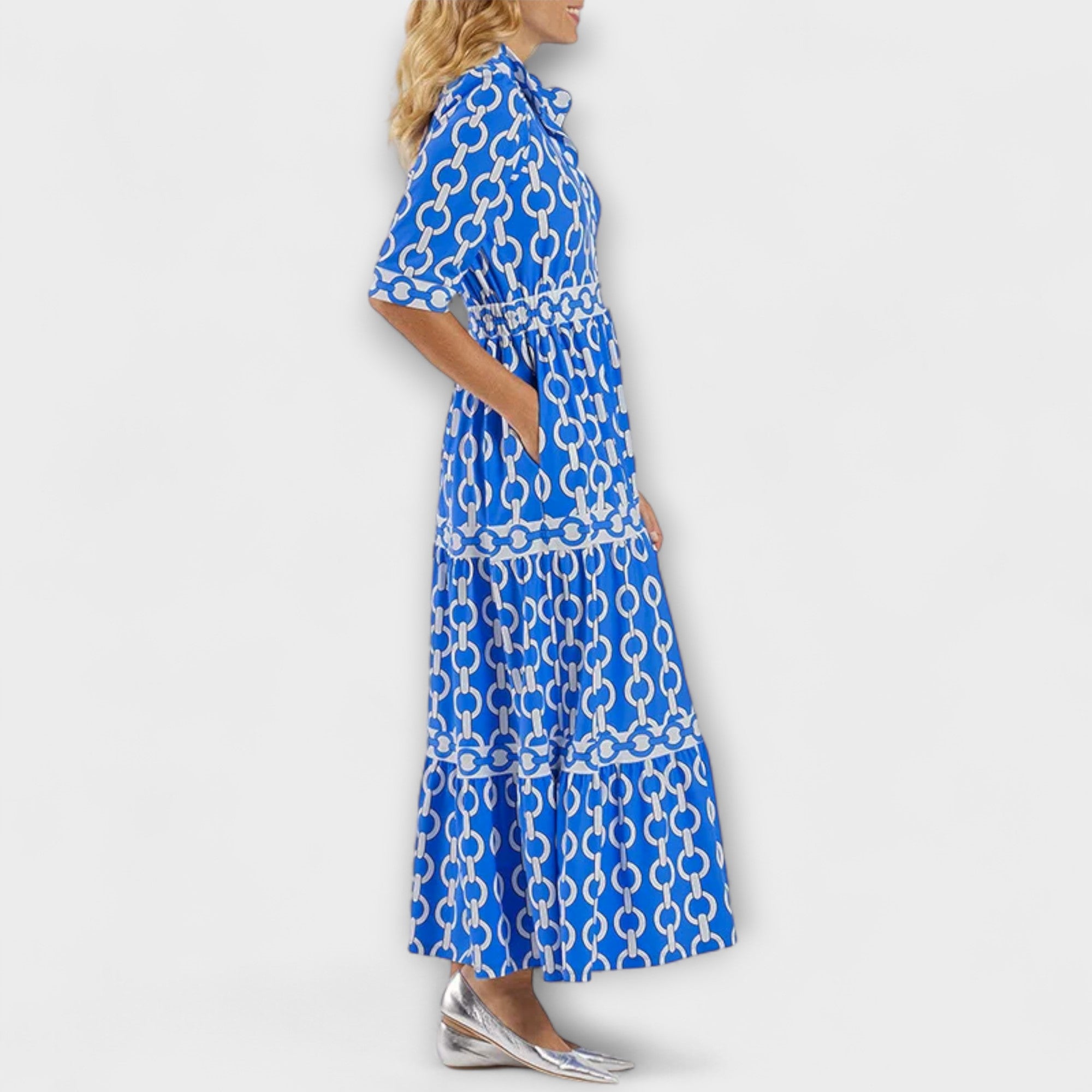 REAGAN – ELEGANTE CHAIN PRINT MIDI JURK