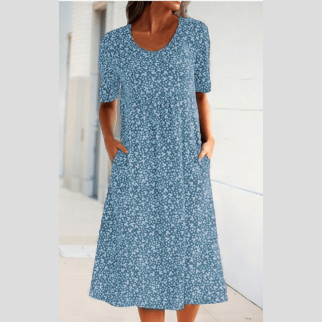 Jasmijn™ | Stijlvolle midi-jurk met bloemenprint