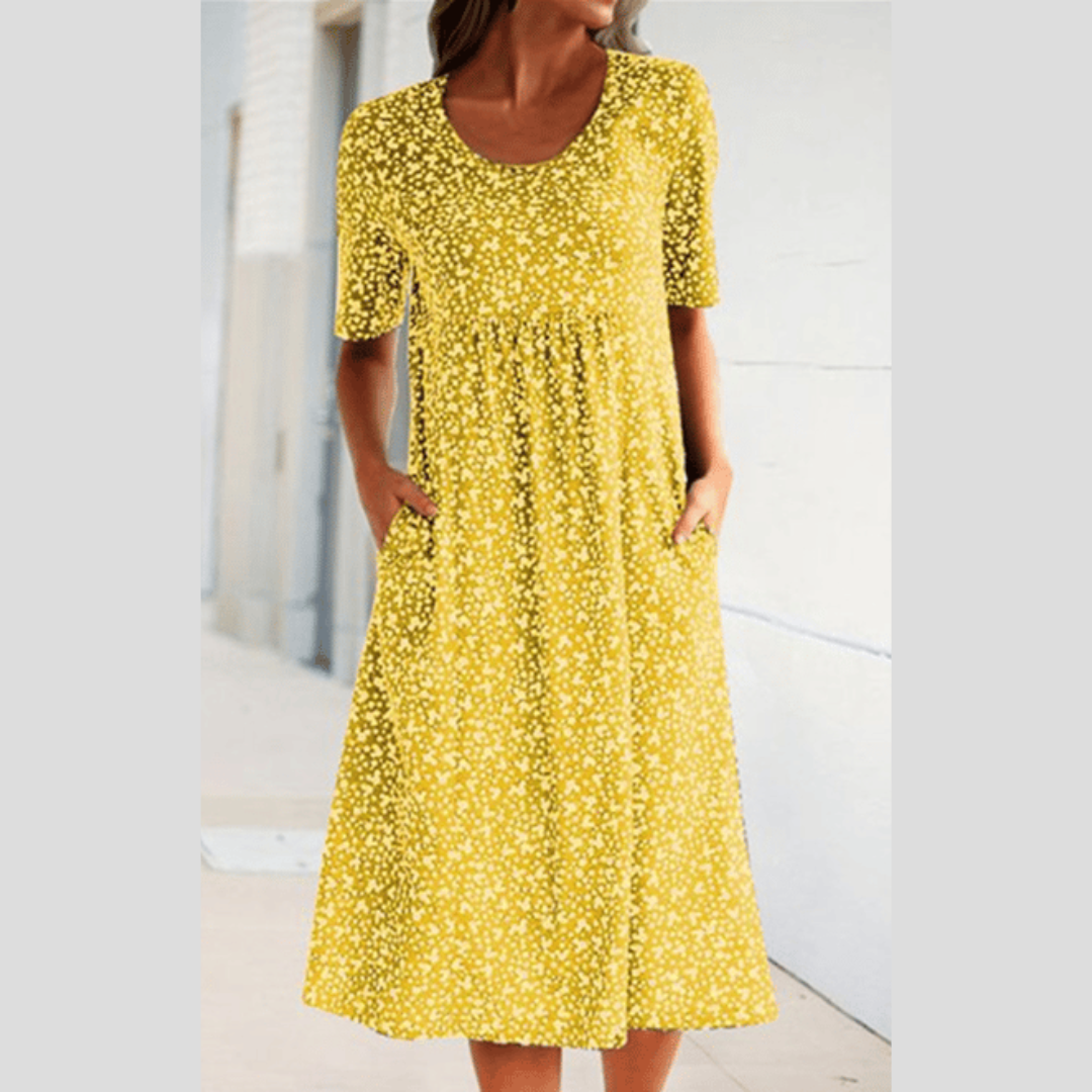 Jasmijn™ | Stijlvolle midi-jurk met bloemenprint
