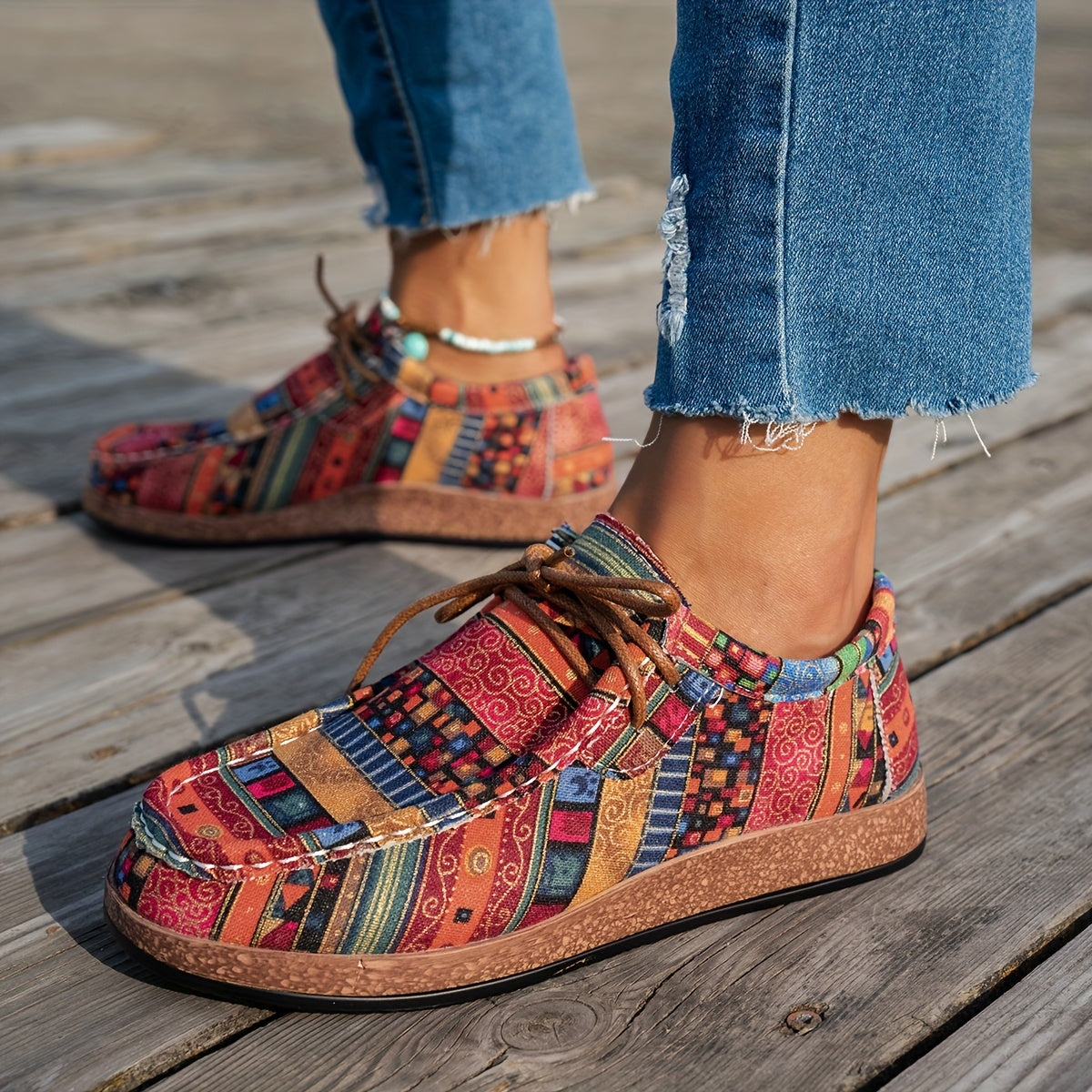 ADELINE – LEVENDIGE PATCHWORK COMFORT SNEAKERS