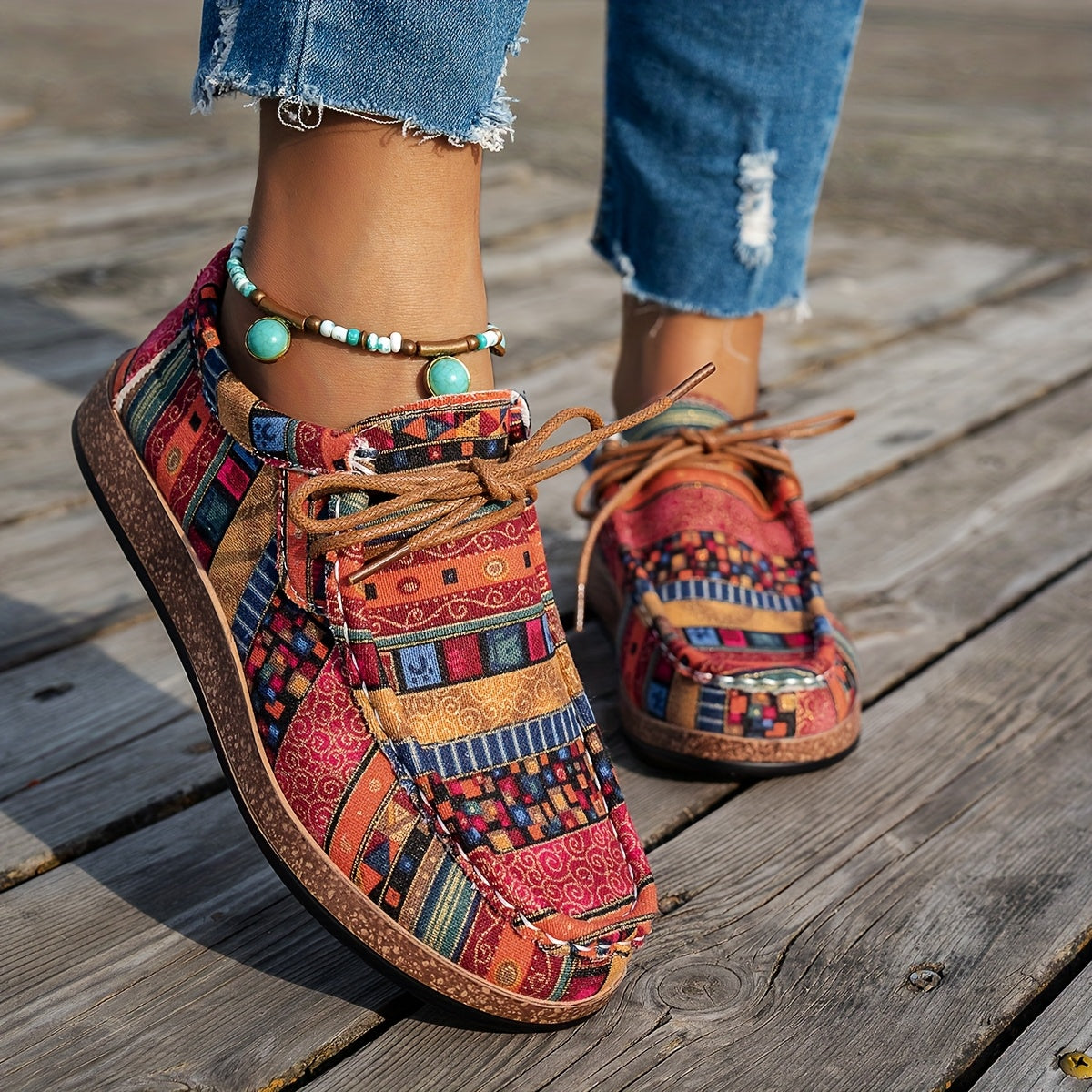 ADELINE – LEVENDIGE PATCHWORK COMFORT SNEAKERS
