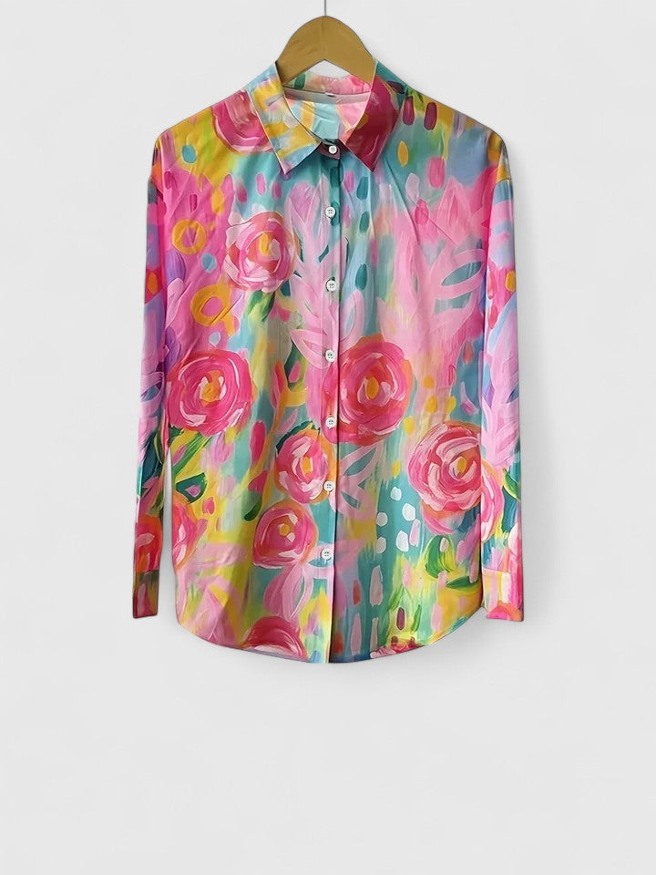 Anica - Levendige Artistieke Overhemdblouse