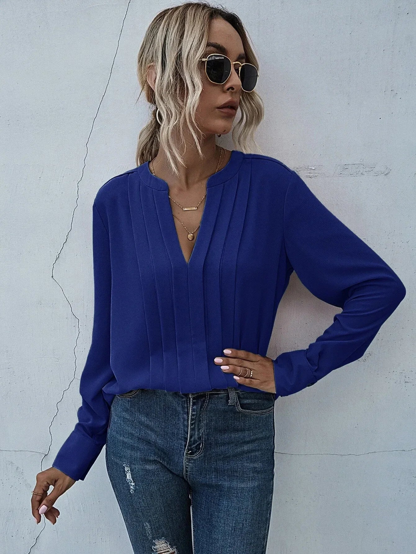 Seona™ | Stijlvolle blouse met verfijnde plooien