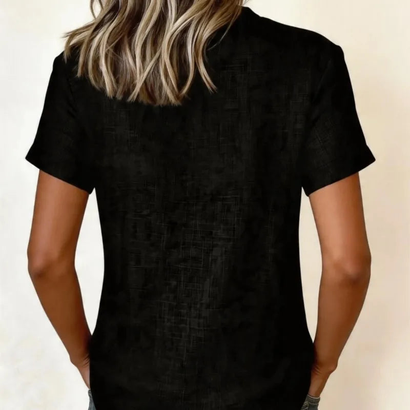Vermeulen® | Zomerse katoenen blouse met knoopsluiting