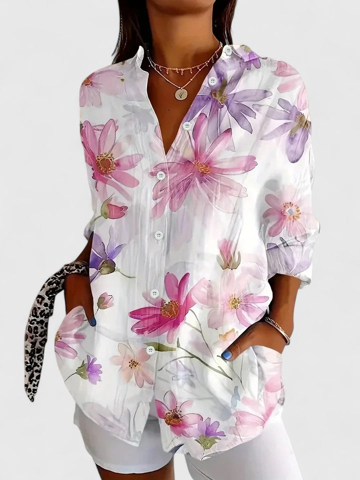 Anica - Levendige Artistieke Overhemdblouse