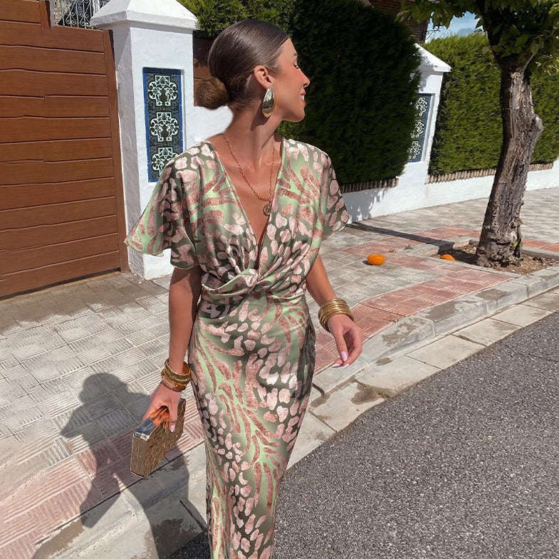 Dunya™ | Luxe Zijdezachte Maxi-jurk