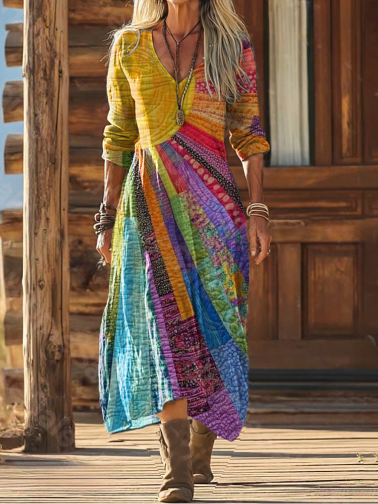 DELILAH – BOHEMIAN PATCHWORK MAXI JURK