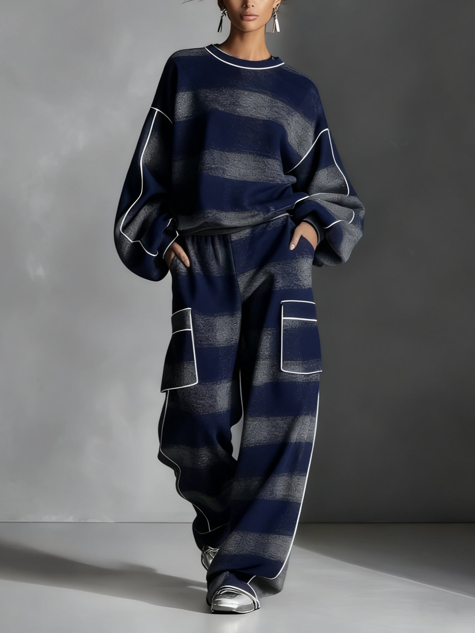 ELSA – OVERSIZED PLAID LOUNGE SET