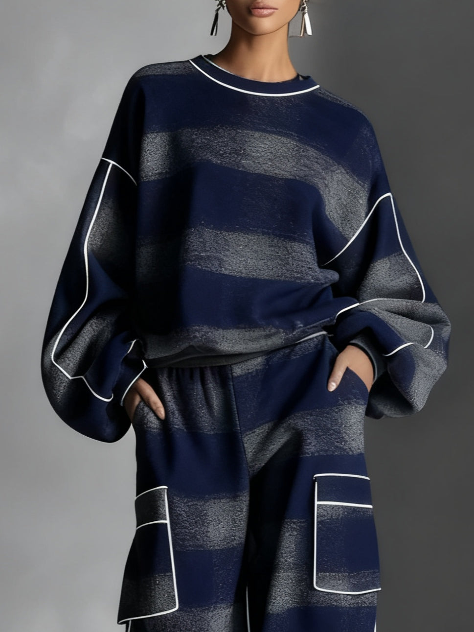ELSA – OVERSIZED PLAID LOUNGE SET