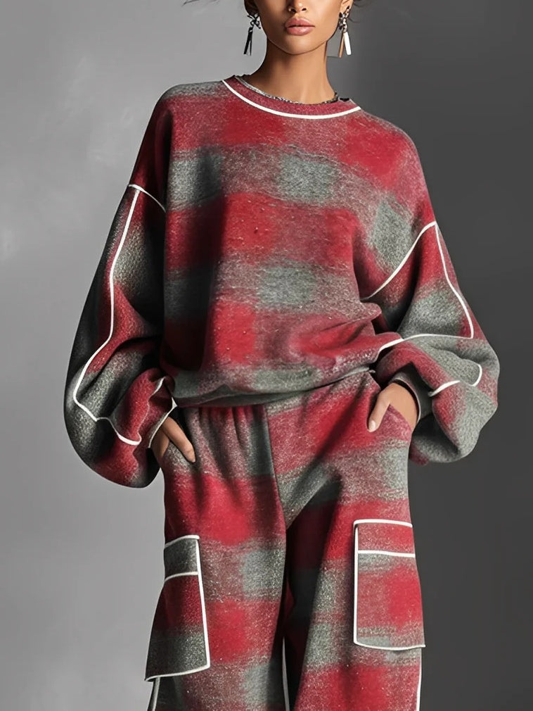 ELSA – OVERSIZED PLAID LOUNGE SET