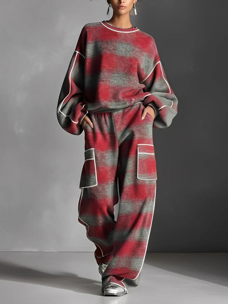 ELSA – OVERSIZED PLAID LOUNGE SET