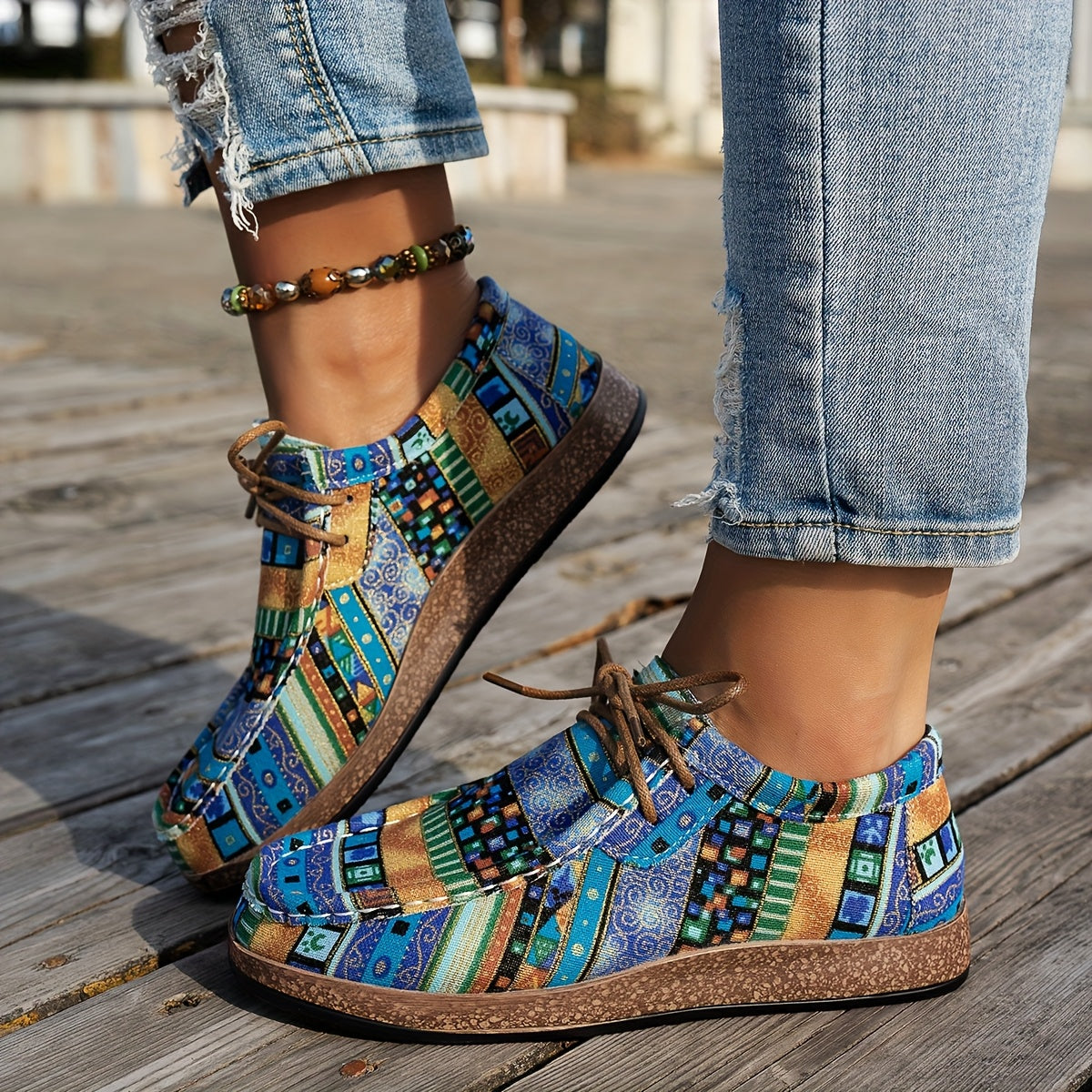ADELINE – LEVENDIGE PATCHWORK COMFORT SNEAKERS