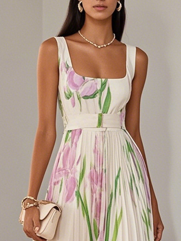 LILA – ELEGANTE BLOEMEN MAXIJURK
