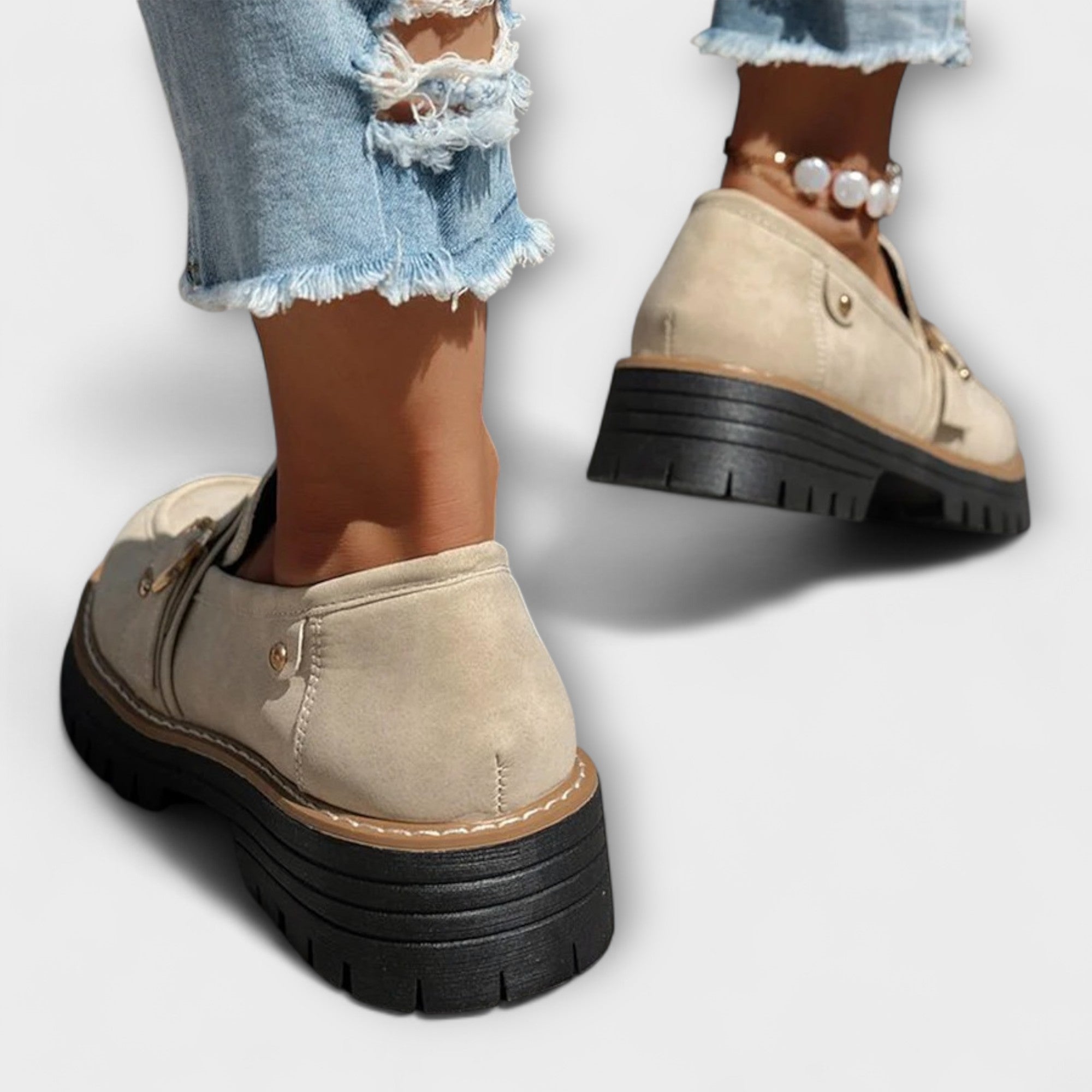 Lora | Casual Moccasins met Ronde Neus