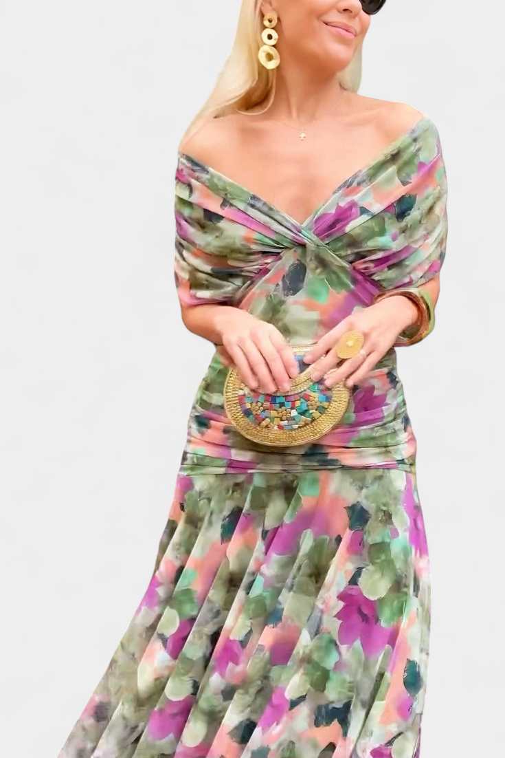Alondra™ | Lange Bloemenjurk met V-Hals