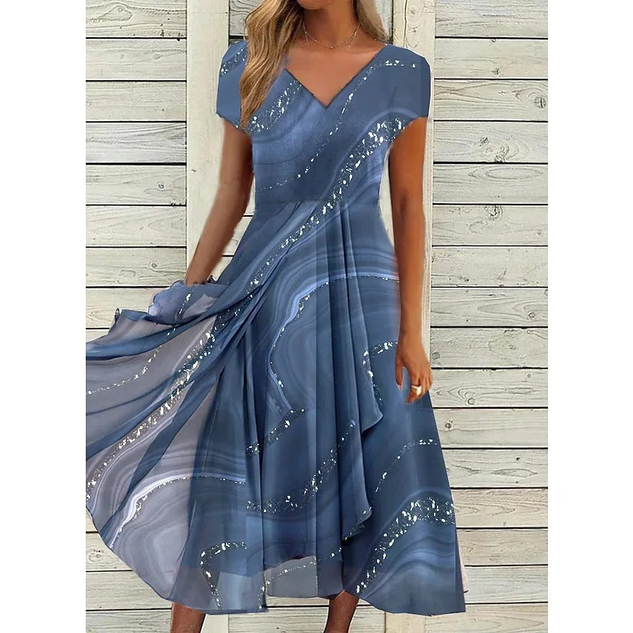 Hanne™ | V-hals Midi Jurk
