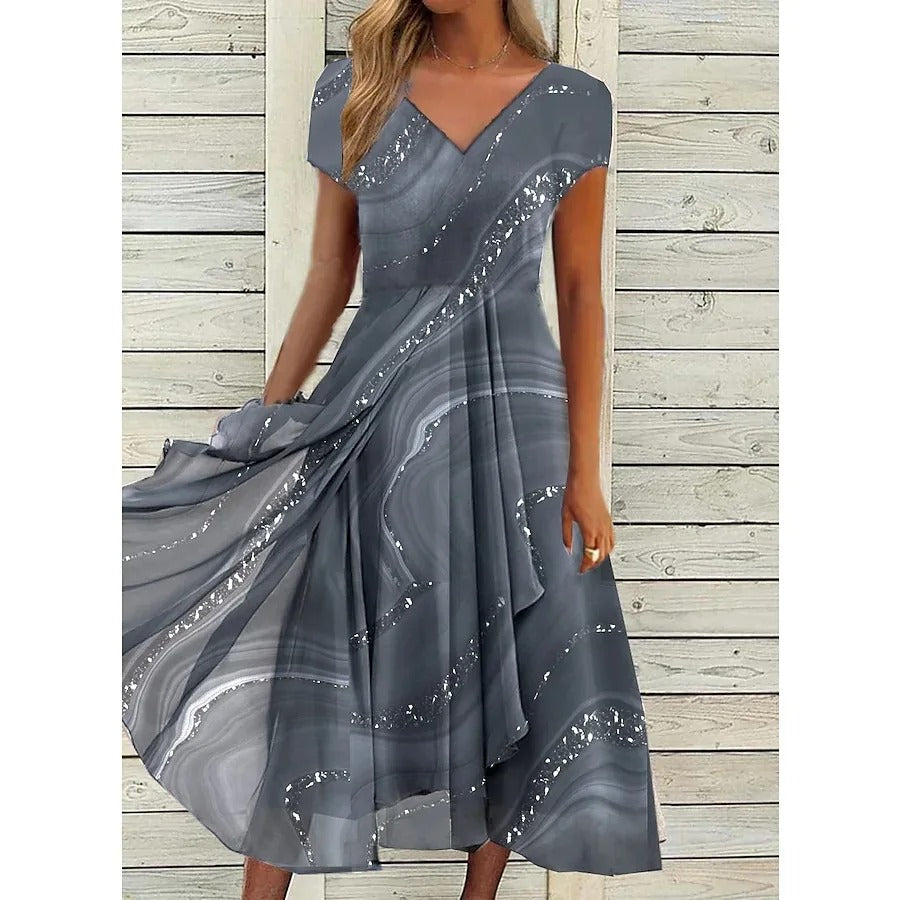 Hanne™ | V-hals Midi Jurk