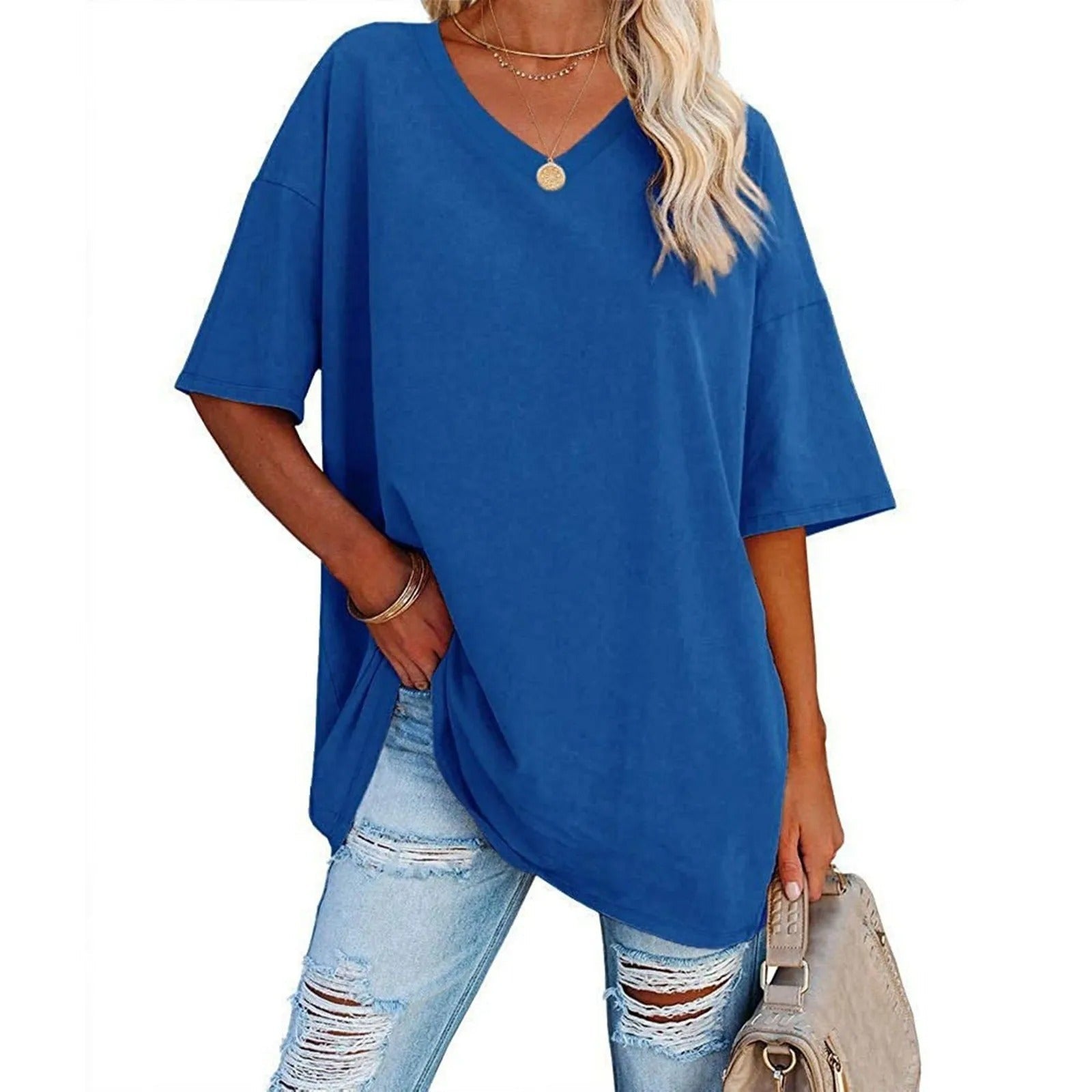Tjarda™ | Oversized V-Hals T-Shirt