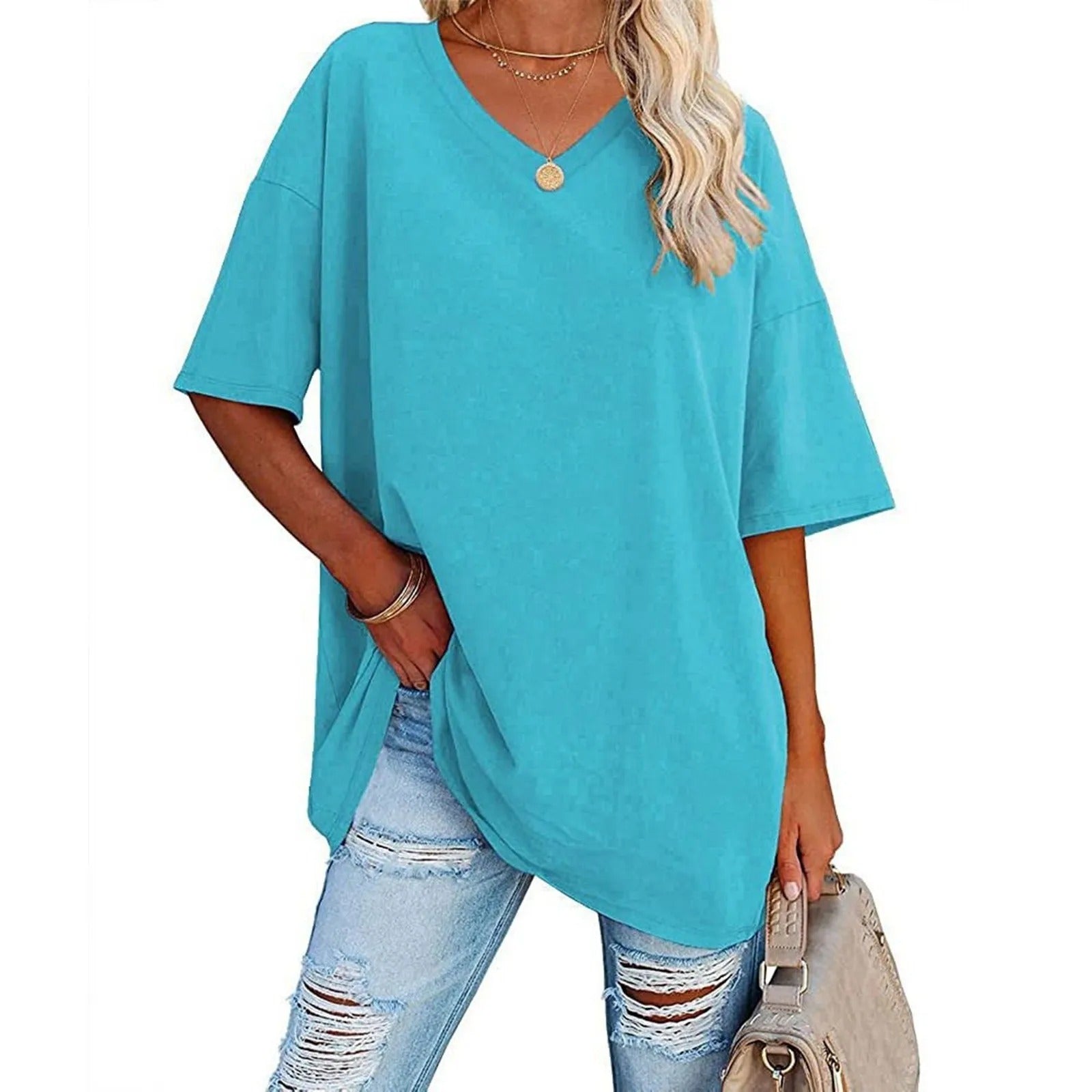 Tjarda™ | Oversized V-Hals T-Shirt